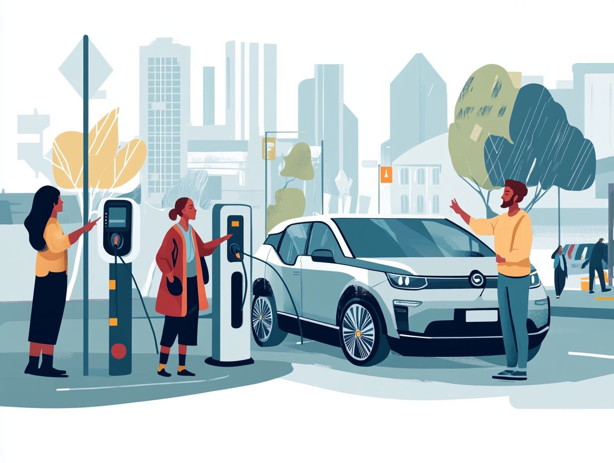 Common misconceptions about electric vehicles illustrated.