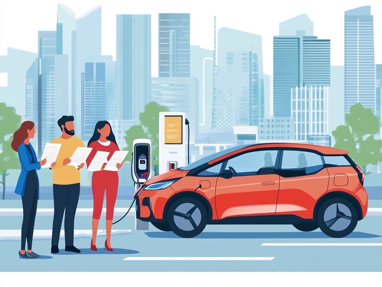 A map displaying various charging stations for electric vehicles, highlighting accessibility and convenience.