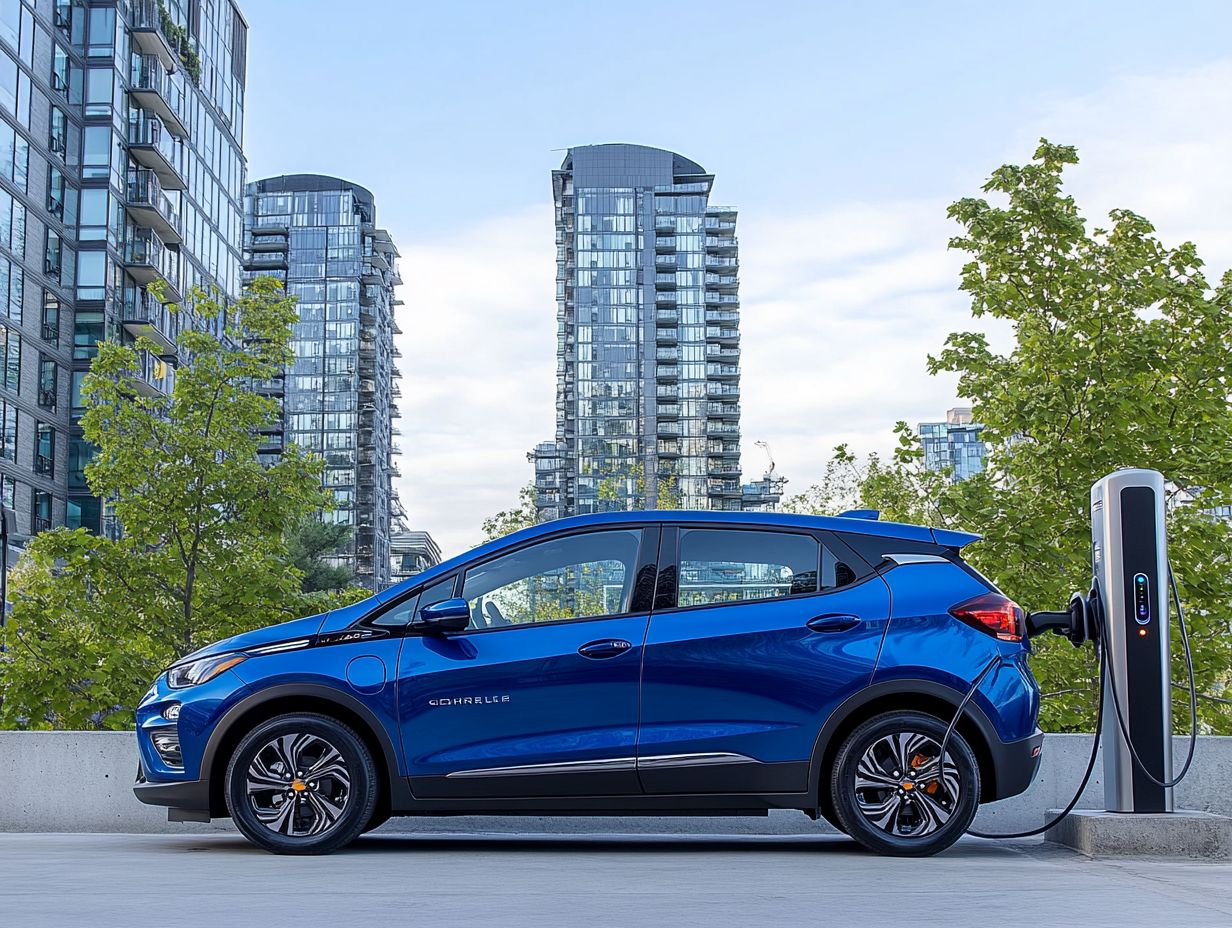 A Chevrolet Bolt EV parked, showcasing its design.