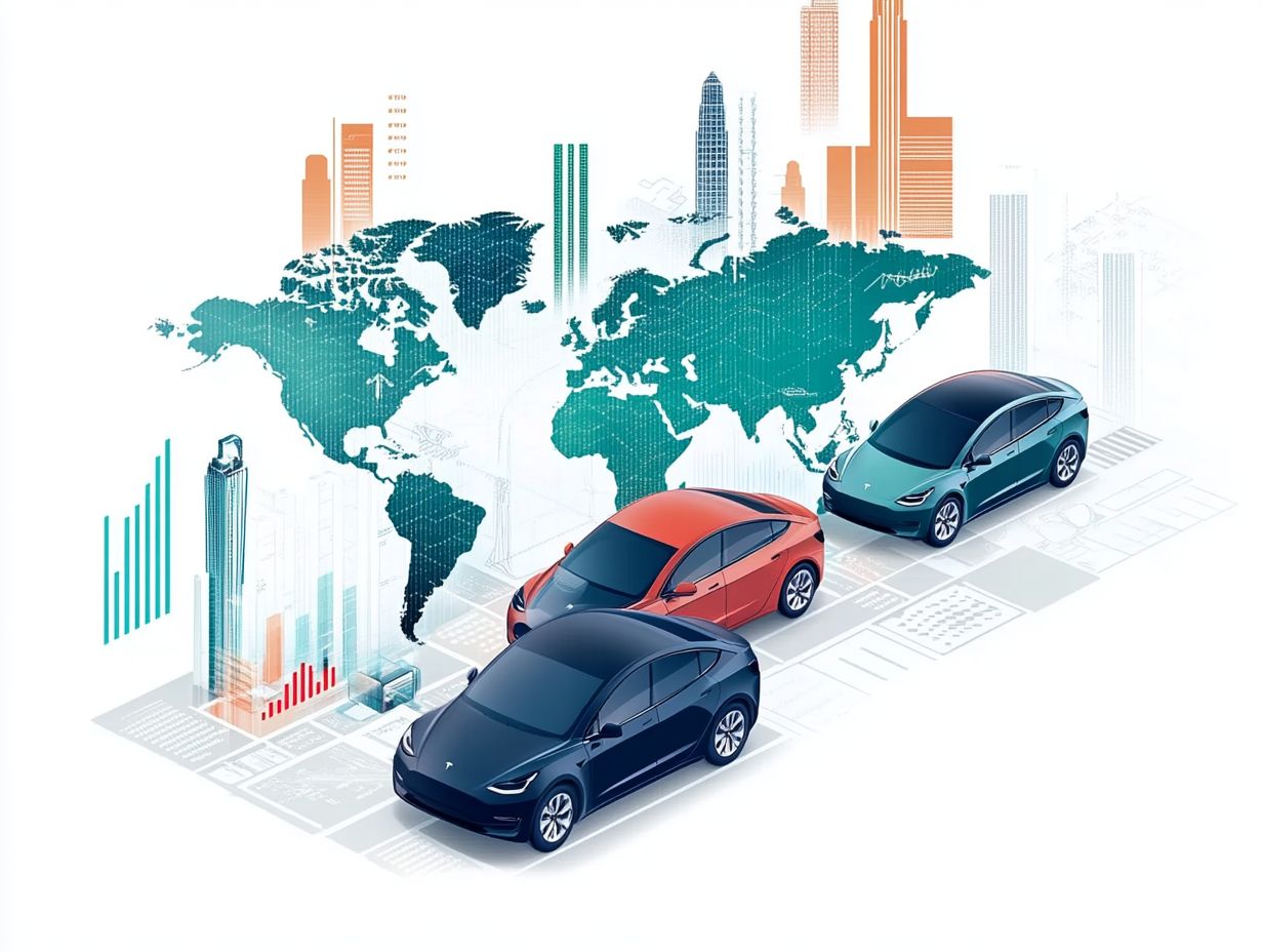 Infographic illustrating current trends in global electric vehicle sales.