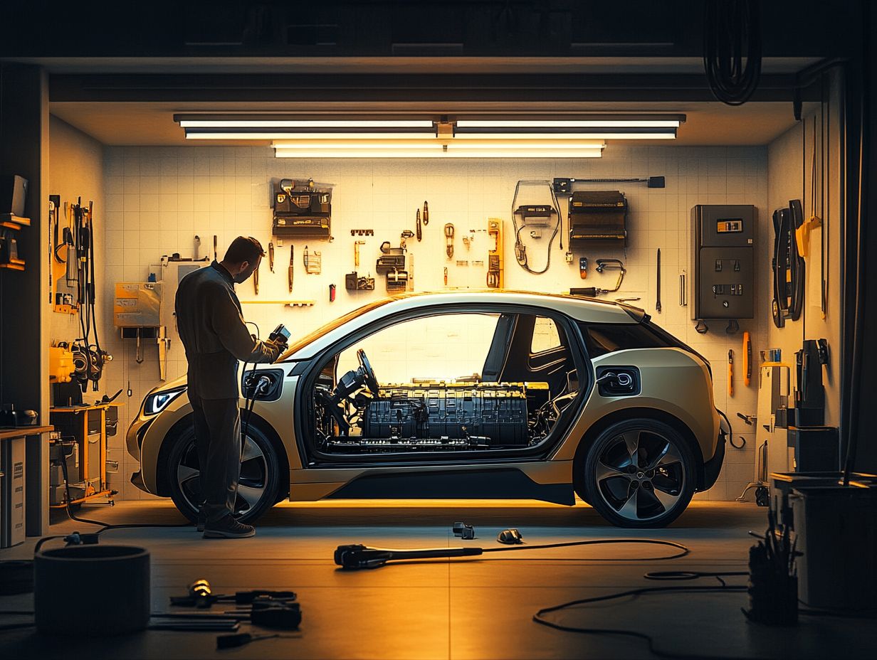 Diagram showing proper tire rotation and alignment for electric vehicles