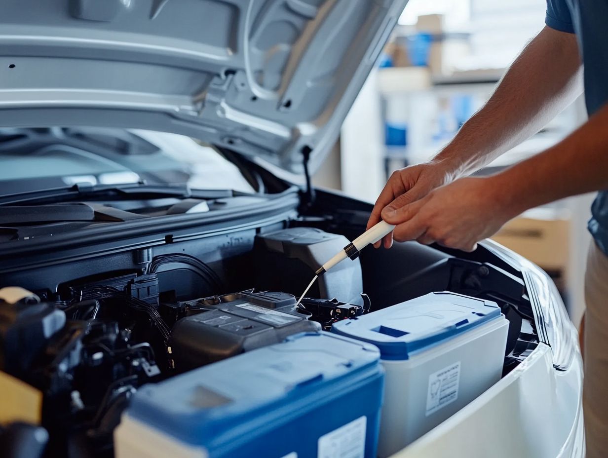 Diagram showing how to check EV fluid levels