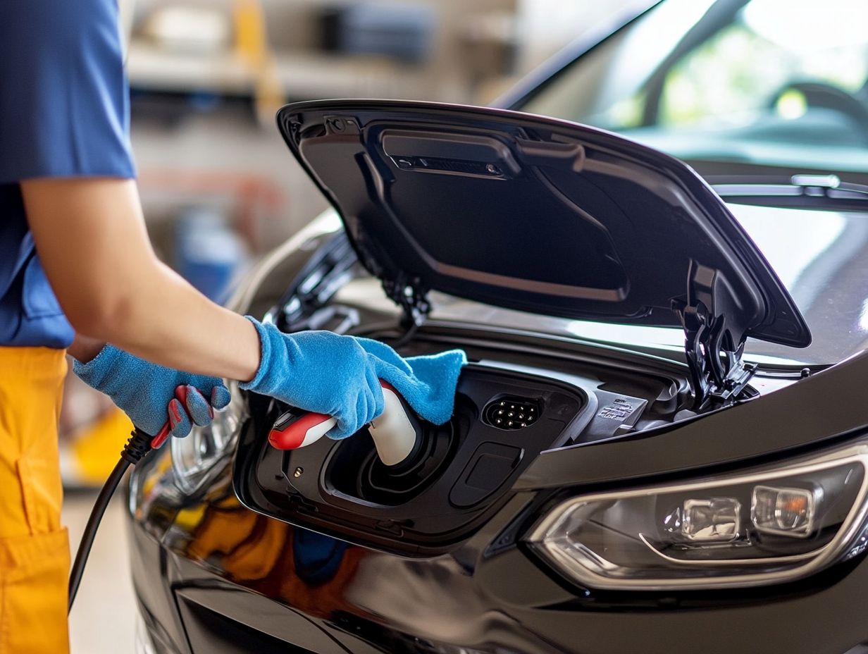 Image illustrating the step-by-step guide to cleaning EV charging ports