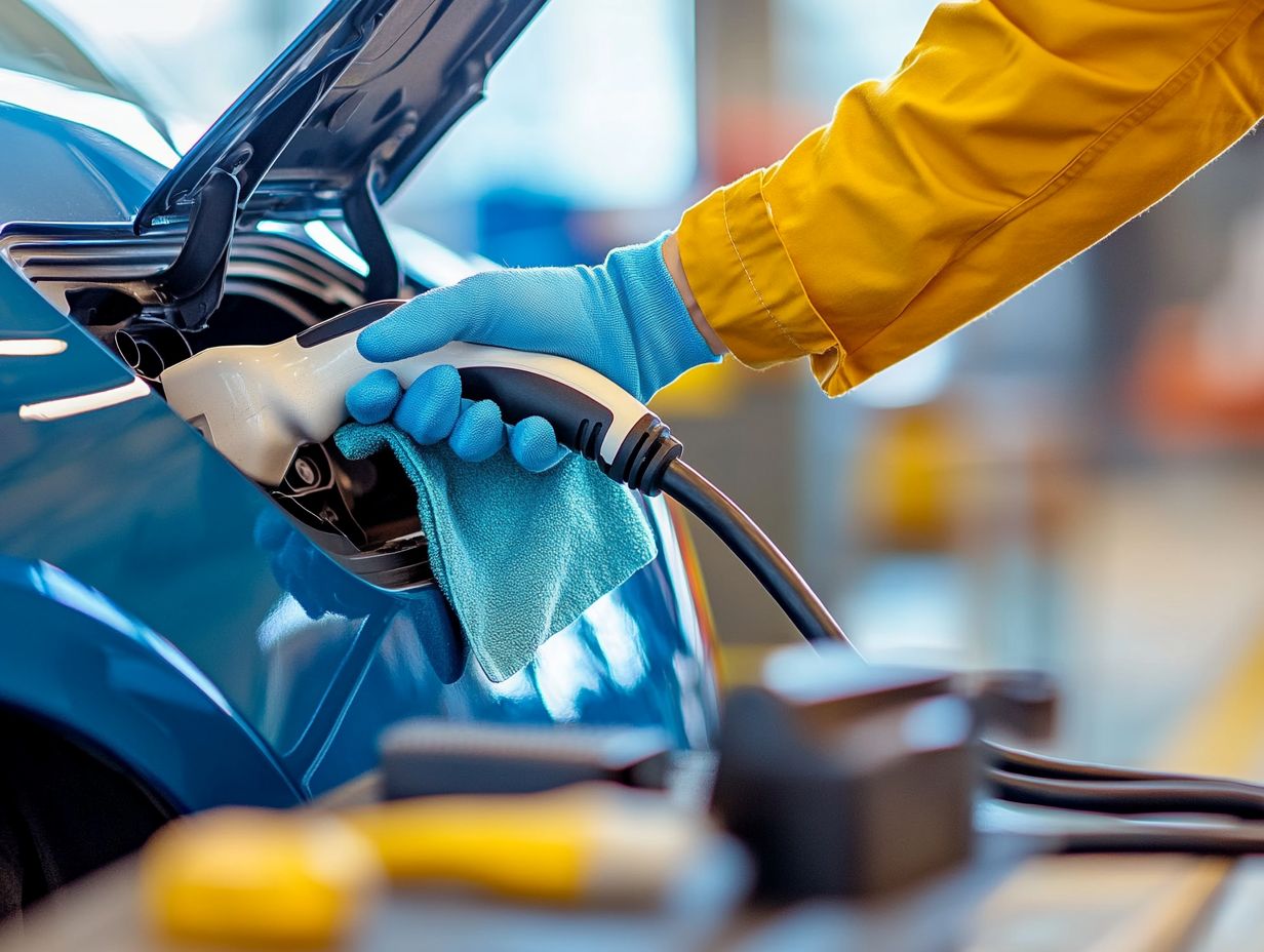 Image showing cleaning products for EV charging ports.