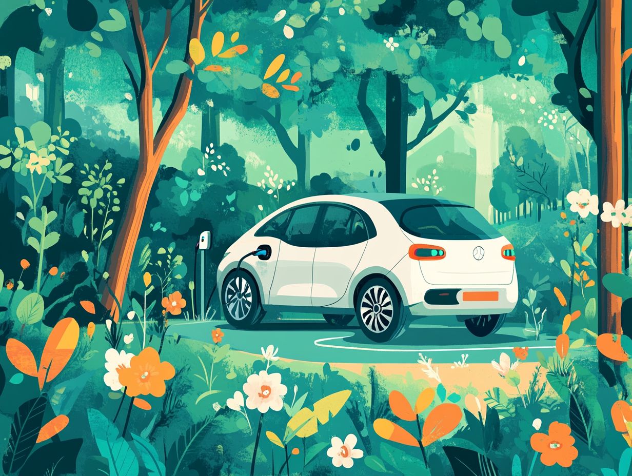 An infographic showing the connection between electric vehicles and sustainable living