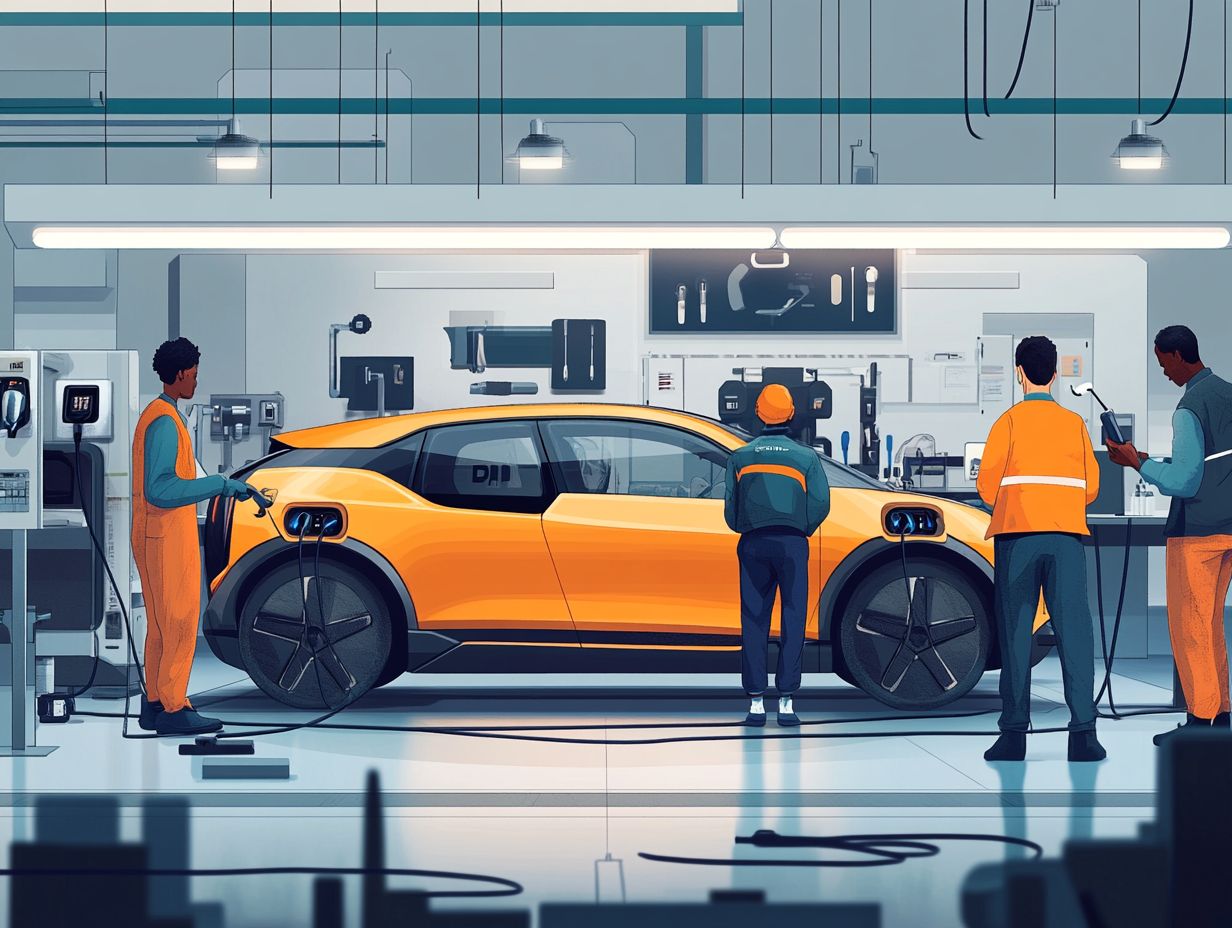 Infographic showing job market trends in the EV industry