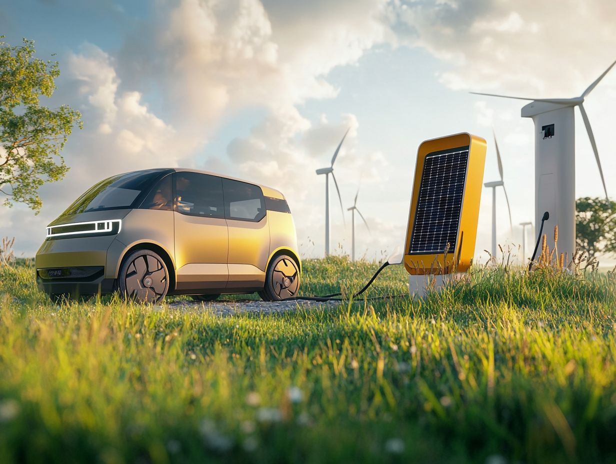 Electric vehicle charging station promoting energy independence.