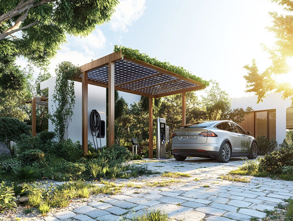 Infographic showing challenges and solutions for solar-powered EV charging stations