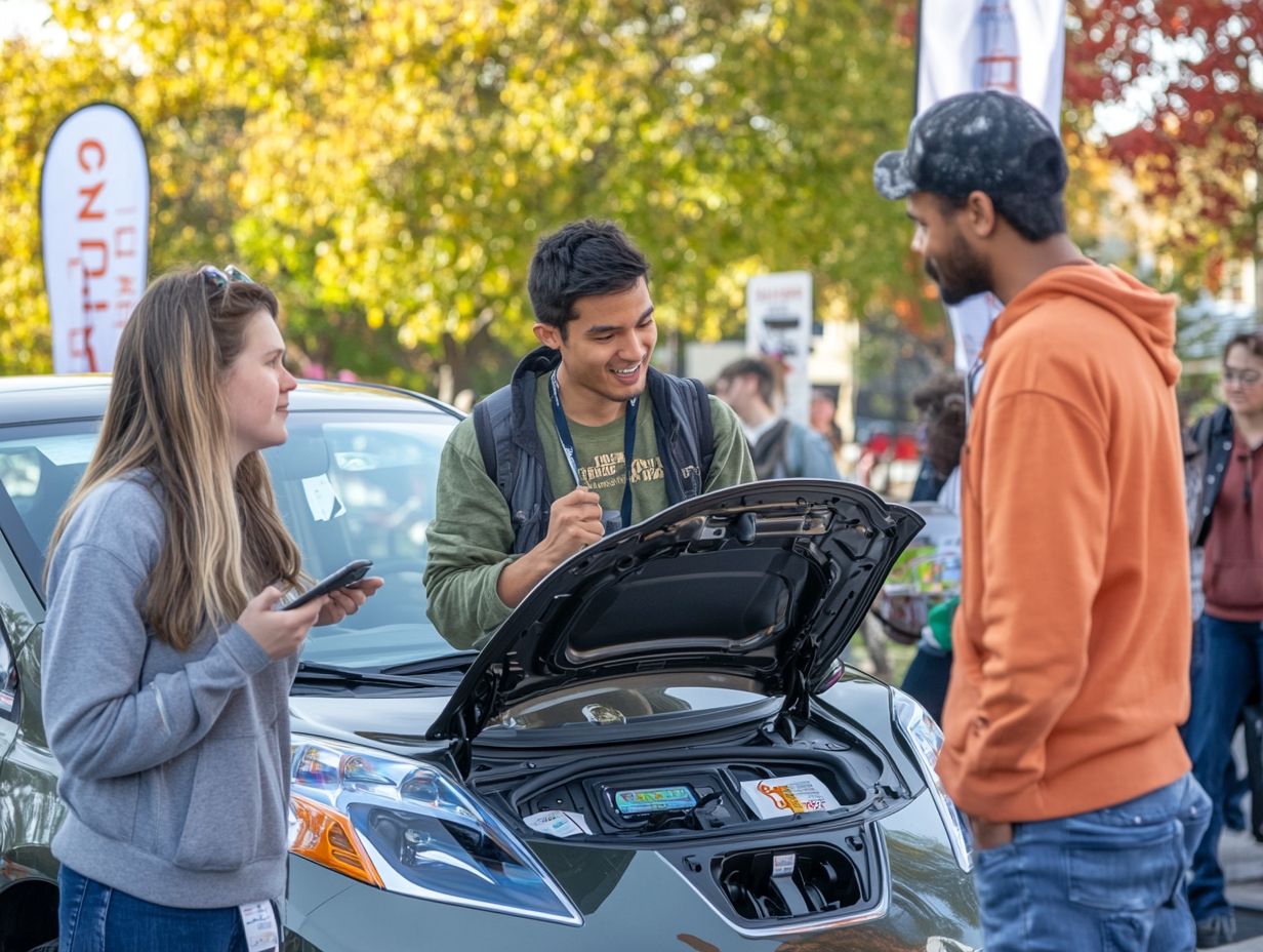 Community workshop on electric vehicles, showcasing consumer engagement